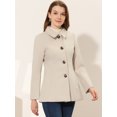 thumbnail image 3 of INSPIRE CHIC Manteau Long à Col Peter Pan pour Femme à Simple Boutonnage TG Beige, 3 of 5