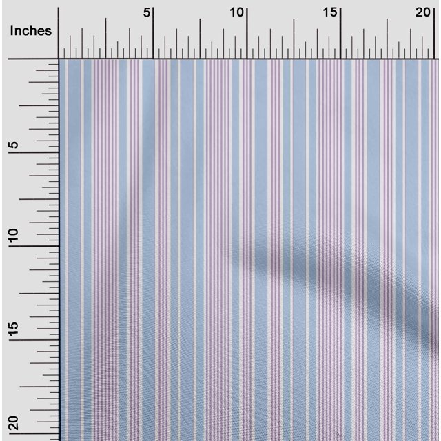 oneOone Tissu Viscose Georgette Imprimé Rayures Multicolores Tissu de Couture BTY 42 Pouces de Large