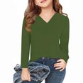 thumbnail image 2 of Timegard Toddler Baby Clothes Unisex V Neck Long Sleeve Solid Color Comfy Children Boy Girls Spring, 2 of 5