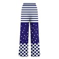 thumbnail image 3 of Pants for Women, Womens Fashionable Striped Printed Drawstring Wide Leg Pants, 3 of 4