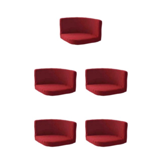 Maytalsory Soft And Durable Chair Cover Chairs With Style And Functionality Polyester Trilateral Chair Covers Multifunctional Wine red 5Set