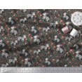 thumbnail image 2 of Soimoi Black Modal Satin Fabric Leaves,Floral & Animal Cartoon Print Sewing Fabric BTY 42 Inch Wide, 2 of 3