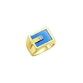 thumbnail image 3 of RYLOS Men's Rings 14K White Gold Ring With Diamonds and Blue Quartz Set in Designer Nugget Style Rings For Men Size 11, 3 of 7