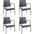 thumbnail image 1 of Costway 4PCS Patio Wicker Rattan Dining Chairs Cushioned Seats Armrest Garden, 1 of 10