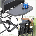 thumbnail image 2 of Oversized Folding Camping Directors Chair with Side Pockets and Storage Rack, Heavy Duty Portable Folding Chair with Side Table, Pocket for Beach, Fishing,Trip,Picnic,Lawn,Concert, 2 of 3