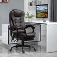 thumbnail image 2 of Vinsetto Chaise de Bureau de Massage, Chaise de Bureau en Cuir PU avec Repose-Pieds, Brun, 2 of 10
