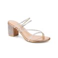 thumbnail image 1 of BLISSFUL STEP Women Rhines Block Heel Slide Sandals Rose Gold 10, 1 of 7