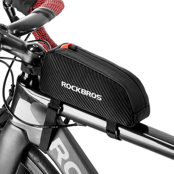 Waterproof Bike Bag Front Frame Tube Pouch Large Capacity Cycling Front Storage Bag for Road Bike MTB Mountain Bike Black