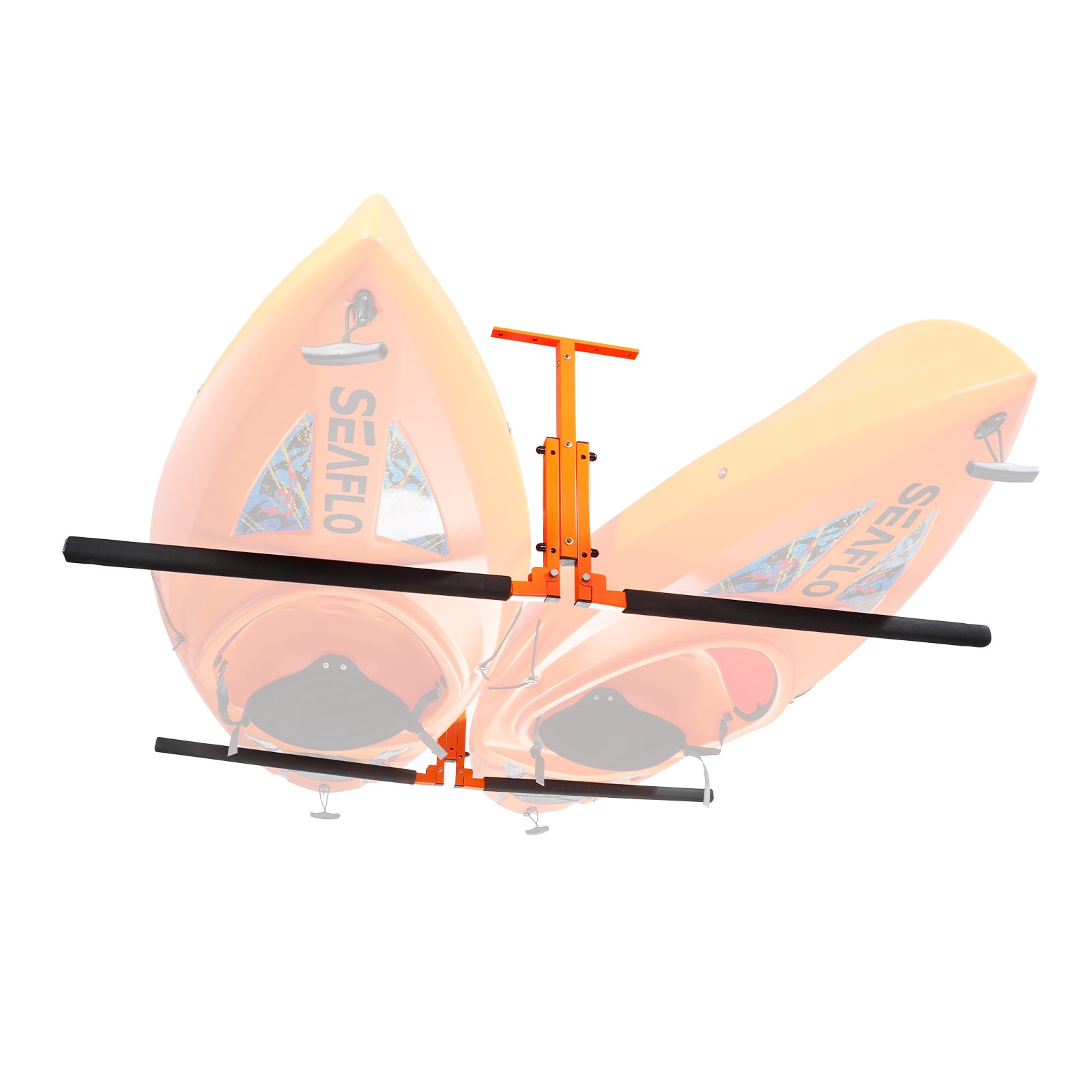 VEVOR Kayak Ceiling Storage Rack, Ceiling Storage Rack for 2 Kayak Canoe SUP, Adjustable Height Overhead Kayak Holder Hanger with Padded Arms, 250 LBS Max Load,