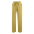 thumbnail image 4 of Timegard Cotton Linen Pants for Women Elastic Waist Drawstring Fall Travel Casual Pants with Pockets, 4 of 5