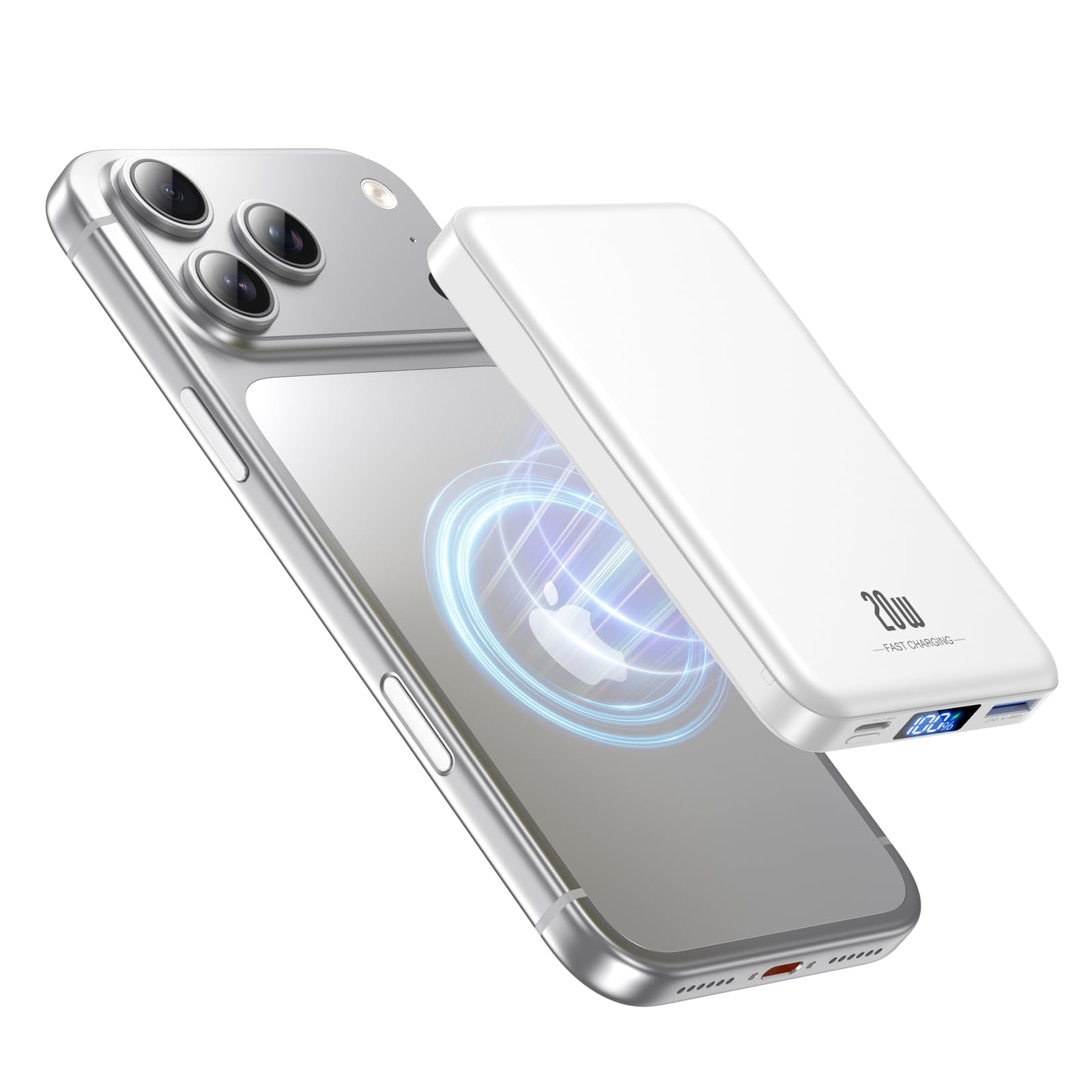 Magnetic Portable Charger, 10000mAh for Magsafe Battery Pack, 20W Fast Charging Power Bank, Travel Essential of Wireless Charger Compatible with iPho