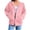 Pink, variant on Pisexur Womens Hoodies 2024 Fashion Solid Color Zip Up Hoodie Long Sleeve Drawstring Oversized Sweatshirt for Women Casual Loose Trench Coats Plus Size Hooded Jackets with Pockets S-3XL