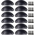thumbnail image 1 of 12Pcs Cup Pull Shell Handles Half Moon Kitchen Cupboard Cabinet Door Drawer, 1 of 6
