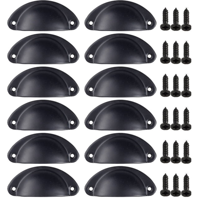 12Pcs Cup Pull Shell Handles Half Moon Kitchen Cupboard Cabinet Door Drawer