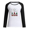 thumbnail image 5 of RKSTN Chandail pour Femmes de Noël à Col Rond, Chandail Imprimé du Père Noël, Manches Longues, Blouse Régulière à Empiècements, 5 of 5