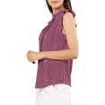 thumbnail image 4 of INSPIRE CHIC Blouse Sans Manches pour Femme, à Volants, Plissée, Blouse CHIC pour le Travail, S Violet Foncé, 4 of 8
