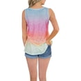 thumbnail image 2 of Women‘s Tie-Dye Shirt Workout Vest Loose Fit  Sports Running Printed Top, 2 of 5