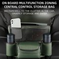 thumbnail image 3 of Army Green Leather Car Console Organizer - Multifunctional Armrest Box Storage Bag with Partition Design, Vehicle Interior Accessories for Storage, Size 14.2 x 10.2 x 7.1 inches, 12.7oz, 3 of 6