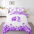 thumbnail image 1 of Erosebridal Letter Comforter Sets Queen Size For Teens,Rose Flower Bedding Queen Comforter Set,Butterfly Room Decorative,Reversible,Ultra Soft,3-Piece, 1 of 8