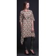 thumbnail image 4 of Bimba Kurti Asymétrique Gris à Imprimé Floral Damassé pour Femmes, Robe d'Été Indienne Tunique XXX-Large, 4 of 6