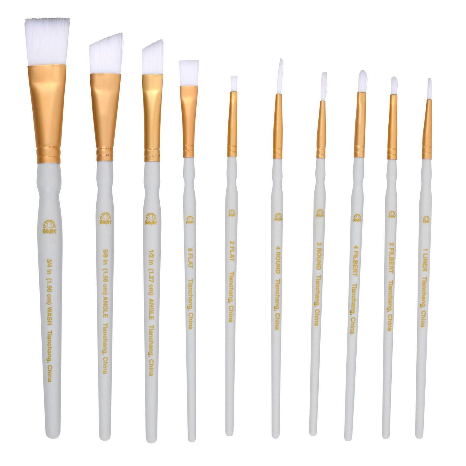 Ensemble de 10 pinceaux pour peinture sur verre FolkArt