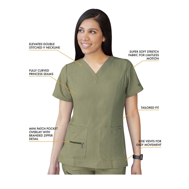 Adar Pro Heather Breakthrough Plus Ensemble de Sarrau pour Femmes - Haut à Col en V Amélioré et Pantalon à Multiples Poches