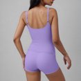 thumbnail image 4 of UPPADA Womens Two Piece Tankini Set Solid Spaghetti Straps Swimsuits with Brief Tummy Control Modest Bathing Suits Full Coverage 2 Piece Beachwear Long Torso Tankini Tops for Women Purple,M, 4 of 8