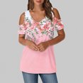 thumbnail image 1 of Soki Women's Off Shoulder Tee Clearance Blouses Short Sleeved V-Neck Fashionable Tops, 1 of 6