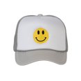 thumbnail image 2 of Gravity Threads Smile Face Embroidery Adjustable Trucker Hat - Smile - White/Grey, 2 of 2