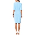 thumbnail image 3 of Allegra K Robe Froncée pour Femme à Manches Courtes, Robe de Travail de Bureau Tendance m Bleu Ciel, 3 of 5