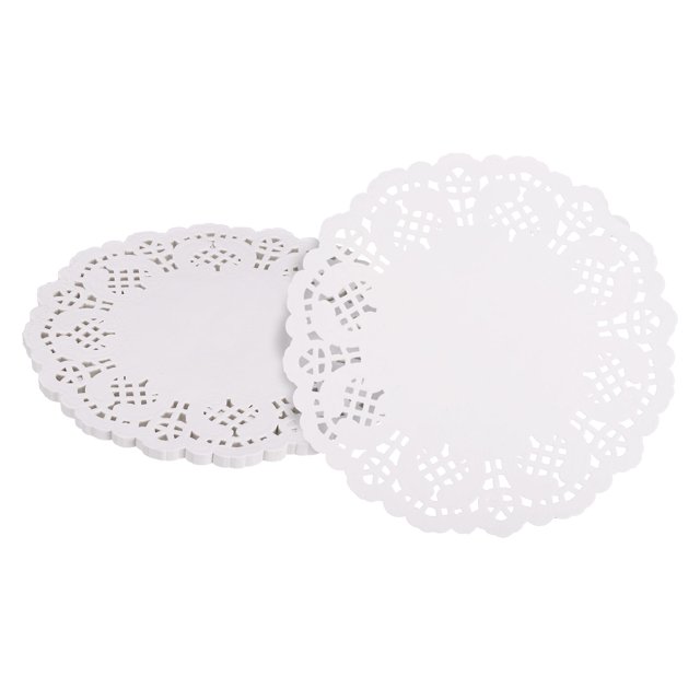 50pcs Paper Doilies, 5.5 Inch Lace Paper Doilies, Disposable Paper Placemats White