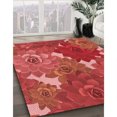 thumbnail image 3 of Ahgly Company Tapis d'Intérieur Lavable à la Machine, Carré, Transitionnel, Orange, Tapis de Zone, 5 Pieds Carré, 3 of 7