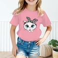 thumbnail image 2 of PMVFHDE T-Shirts d'Été Décontractés pour Filles, T-Shirt Mignon à Motif pour Fille, Col Rond, Manches Courtes, T-Shirt d'Été Décontracté Rose, 5-6 Ans, 2 of 5