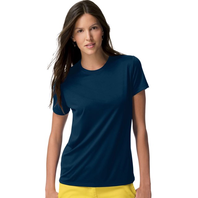 Hanes Cool DRI T-Shirt Femme, TG, Marine