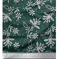 thumbnail image 1 of Soimoi Poly Georgette Fabric Leaves & Floral Block Decor Fabric Printed Yard 52 Inch Wide, 1 of 3