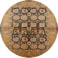 thumbnail image 1 of Ahgly Tapis d'Intérieur Rond Moderne Mi-Siècle Rouge Brun Oriental, 8 Pieds Rond, 1 of 6