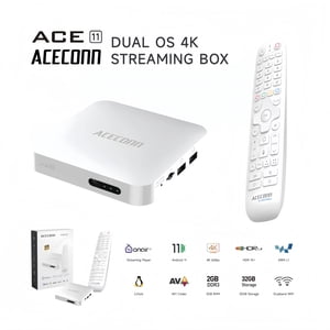 2025 TVPLUS 4K Double OS(Andriod 11 ou Linux ) TV boîte ACE11 TVONAIR3 2GB 32GB BT Télécommande + LIXSUNTEK Câble Ethnet