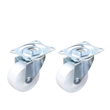 2/4pcs Universal Heavy Duty Plate Casters With Locking Mechanism - For Furniture, Carts, White Industrial Casters PP, 1.97" ,Superior Material