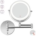 thumbnail image 1 of Magnified Vanity Mirror Wall Mount With Light, 10X Magnifying Cosmetic Mirror Double-sided Round Bathroom Vanity Mirror, 360° Rotation, 1 of 7