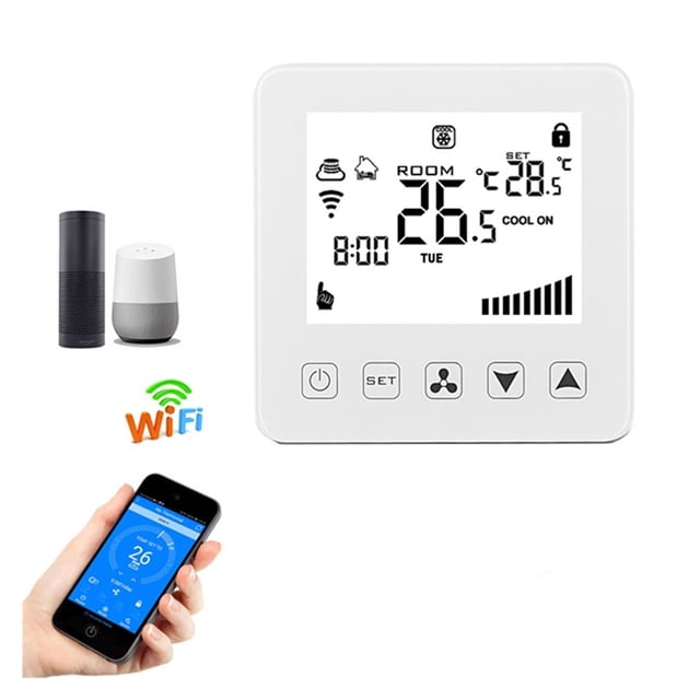 WiFi Smart Thermostat For Central Air Conditioner Fan Coil Units FCU Room Temperature Controller Cooling Heating Ventilation ,Easily DIY
