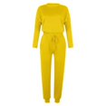 thumbnail image 3 of GZWYHT Sets for Women Long Sleeve Sets for Women Women Solid Color Long Sleeve Loose Long Pants 2 Set Lounge Sets for Women Track Suits for Women Set Yellow S, 3 of 4