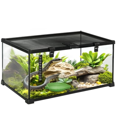 PawHut Glass Reptile Terrarium, Jumping Spider Enclosure, 20"x12"x10"