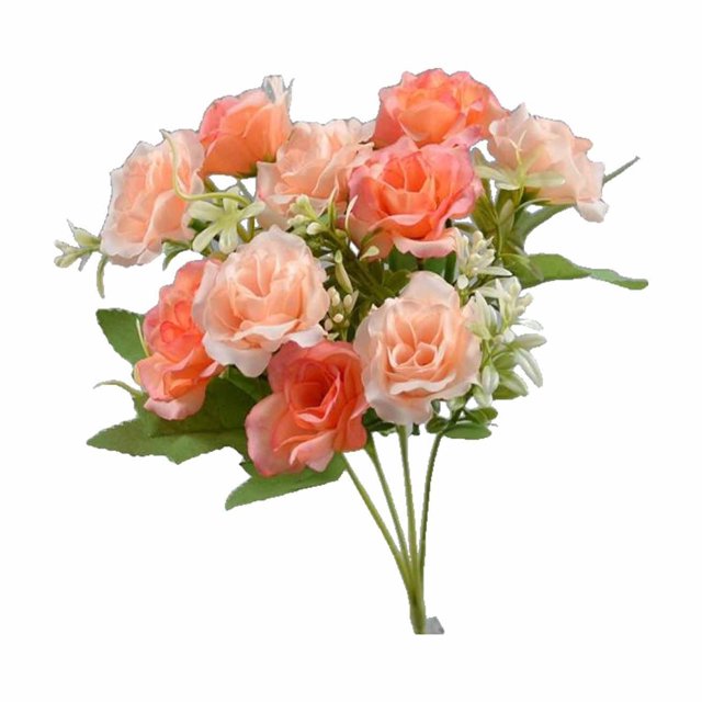 Flowers Artificial for Decoration Diamond Rose Plastic Bouquet, 5 Forks 10 Mini Roses Blue Waterproof Fade Proof Home Office Decor Roses Artificial Flowers