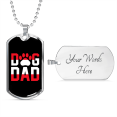thumbnail image 4 of Chien Papa Rouge Patte Collier en Acier Inoxydable Ou en or 18 Carats Chien Tag 24" Chaîne, 4 of 8