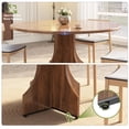 thumbnail image 3 of Modern Farmhouse 47-Inch Round Walnut Dining Table for 4-6 – Wood, Storage Shelf, Adjustable Leveling Feet, Easy Assembly & Cleaning – Walnut Wood, 3 of 7
