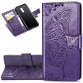 thumbnail image 1 of Case Premium PU Leather Flip Wallet Case Butterfly Embossed Full Body Protection Flip Stand Card Holder Magnetic Cover for Samsung A32 4G(Drak Purple), 1 of 6