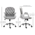 thumbnail image 3 of Vinsetto Height Adjustable Home Office Chair with Button Tufted Backrest, 3 of 10