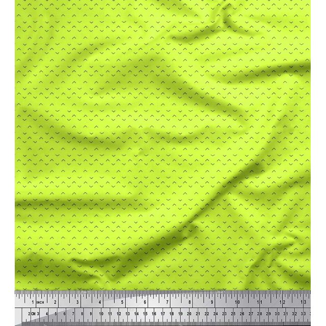 Soimoi Purple polyester Crepe Fabric Alphabet V Text Fabric Prints By Yard 42 Inch Wide