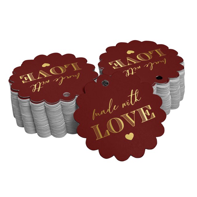 Inkdotpot Gold Foil Paper Hang Tags Made With Love Text Favor Tags 50 Piece