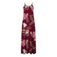 thumbnail image 4 of CEHVOM Robes d'Été pour Femmes Décontractées Boho Imprimées à Bretelles Anneau Plage Longue Robe Maxi avec Poches, 4 of 5